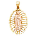 14K Two Tone Gold Our Lady Of Guadalupe Pendant