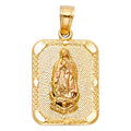 14K Yellow Gold Our Lady Of Guadalupe Pendant