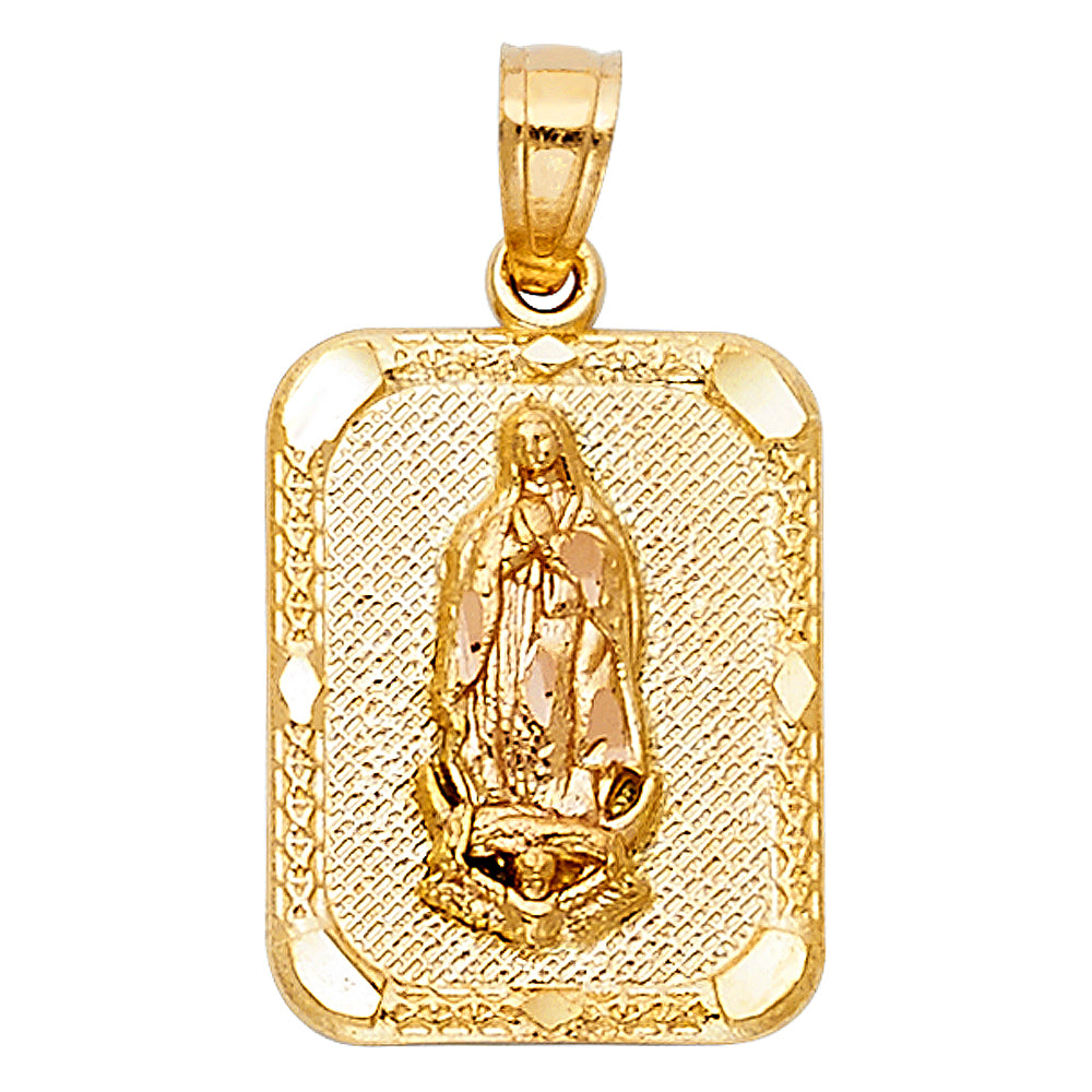 14K Yellow Gold Our Lady Of Guadalupe Pendant