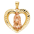 14K Two Tone Gold Our Lady Of Guadalupe Pendant