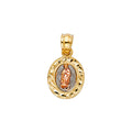 14K Yellow White Rose Gold Our Lady Of Guadalupe Pendant