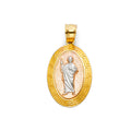 14K Yellow White Rose Gold CZ St.Jude Thaddeus Pendant