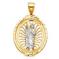 14K Two Tone Gold CZ St.Jude Thaddeus Pendant