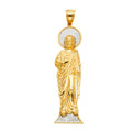 14K Two Tone Gold CZ St.Jude Thaddeus Pendant