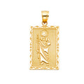 14K Yellow Gold CZ St.Jude Thaddeus Pendant