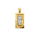 14K Two Tone Gold CZ St.Jude Thaddeus Pendant