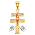 14K Yellow White Rose Gold Cross Of Caravaca Pendant