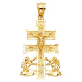 14K Yellow Gold Cross Of Caravaca Pendant
