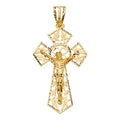 14K Yellow Gold Cut-Out Crucifix Pendant