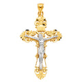 14K Two Tone Gold Cut-Out Crucifix Pendant