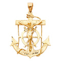 14K Yellow Gold Mariner Crucifix Pendant