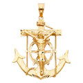 14K Yellow Gold Mariner Crucifix Pendant