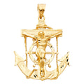 14K Yellow Gold Mariner Crucifix Pendant