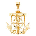 14K Yellow Gold Mariner Crucifix Pendant