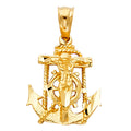 14K Yellow Gold Mariner Crucifix Pendant