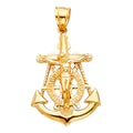 14K Yellow Gold Mariner Crucifix Pendant
