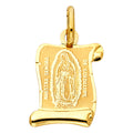 14K Yellow Gold Our Lady Of Guadalupe Pendant