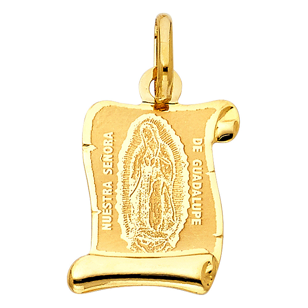 14K Yellow Gold Our Lady Of Guadalupe Pendant