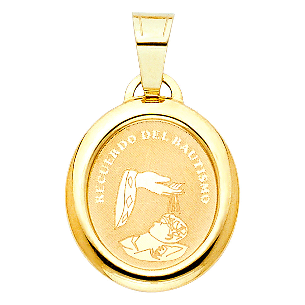 14K Yellow Gold Baptism Pendant