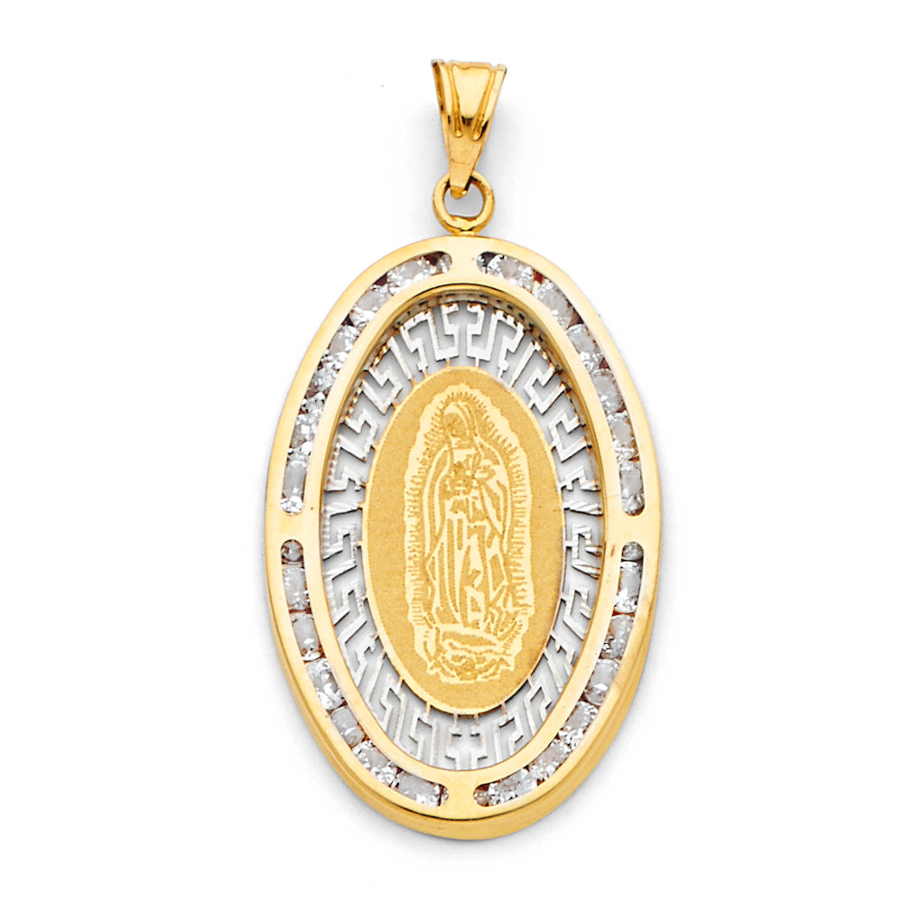 14K Yellow Gold Guadalupe CZ Pendant