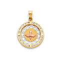 14K Yellow White Rose Gold Spirit Saint CZ Pendant