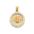 14K Yellow White Rose Gold Guadalupe CZ Pendant