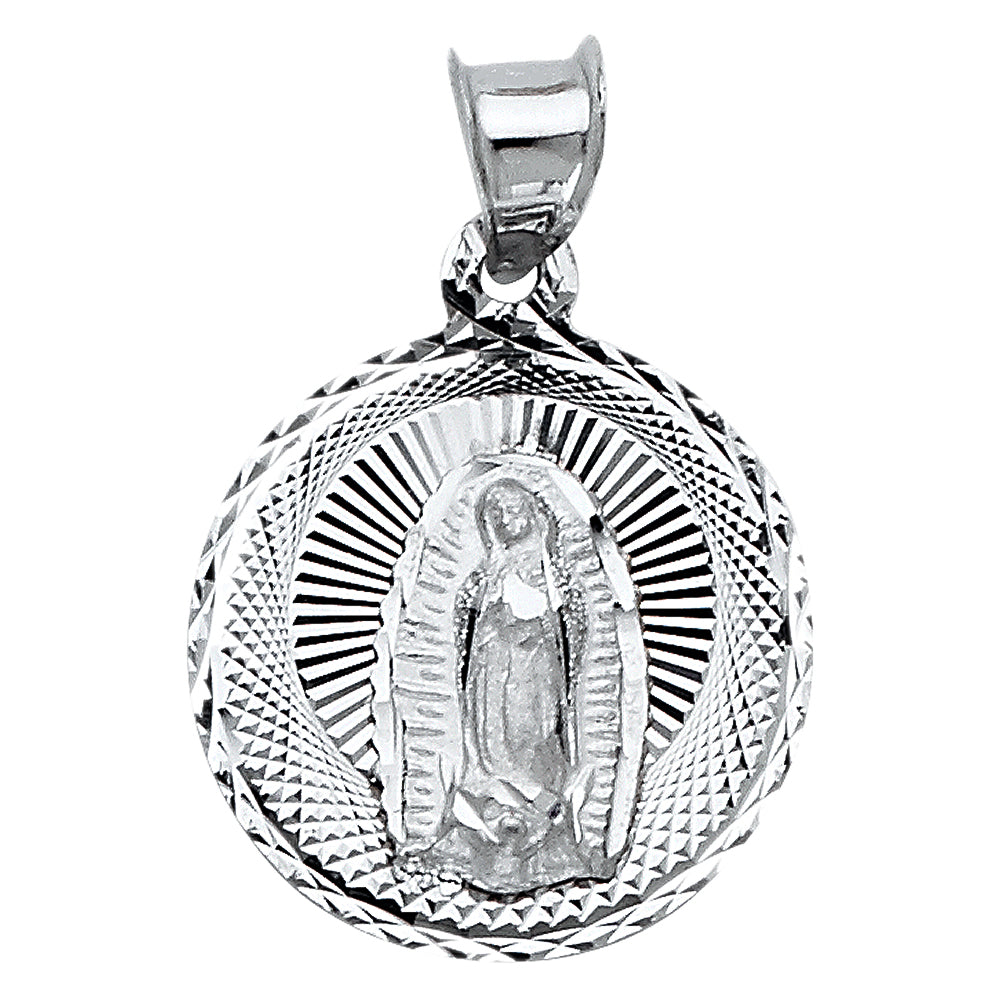 14K White Gold Our Lady Of Guadalupe Pendant