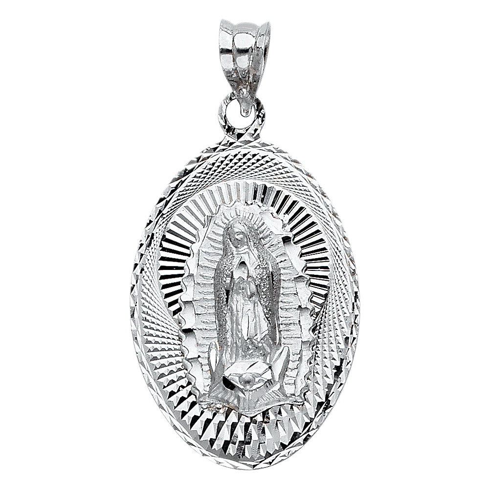 14K White Gold Our Lady Of Guadalupe Pendant