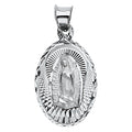 14K White Gold Our Lady Of Guadalupe Pendant