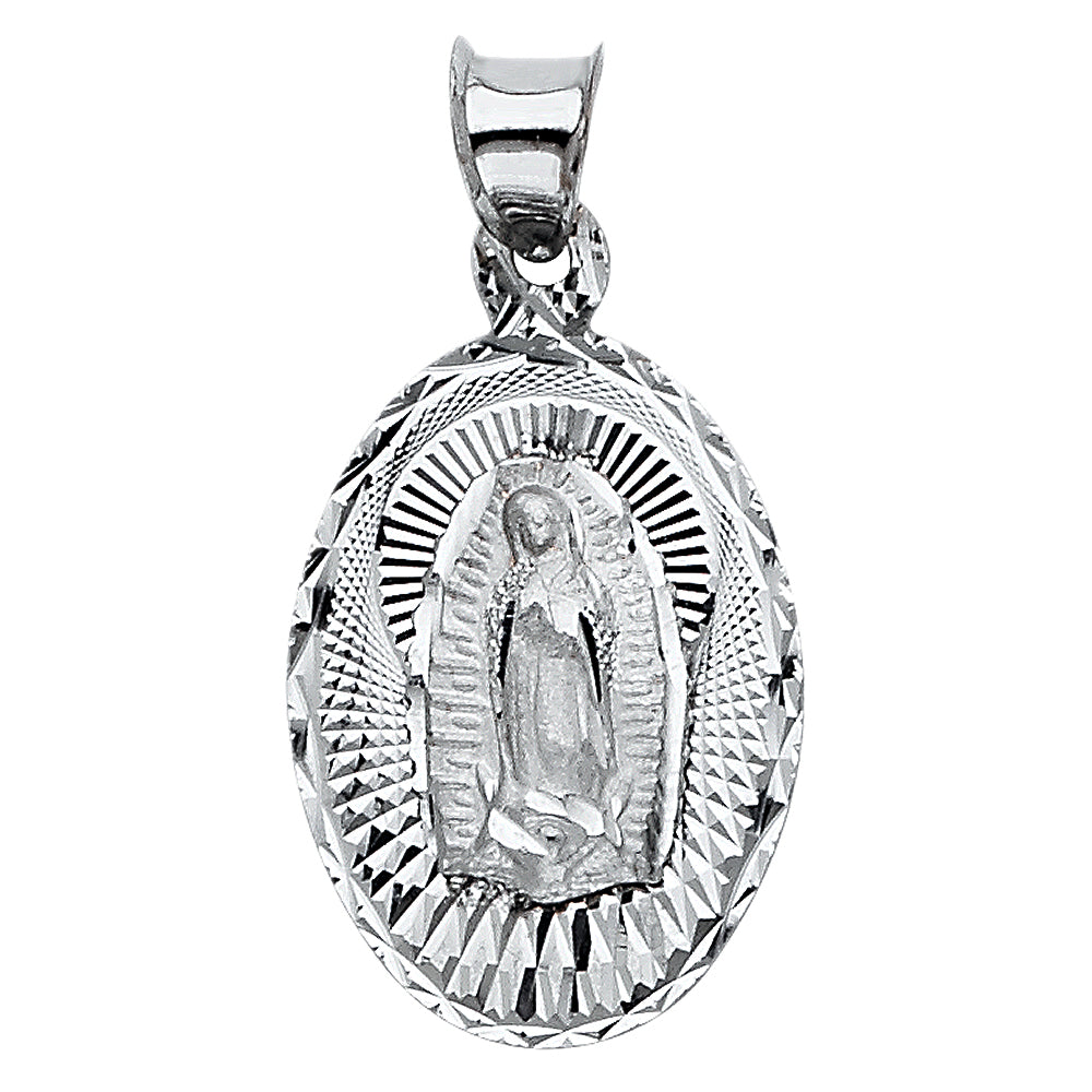 14K White Gold Our Lady Of Guadalupe Pendant