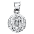 14K White Gold Our Lady Of Guadalupe Pendant