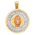 14K Yellow White Rose Gold Our Lady Of Guadalupe Pendant