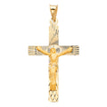 14K Yellow Gold Crucifix Stamp Pendant