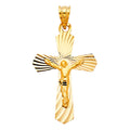14K Yellow Gold Crucifix Stamp Pendant