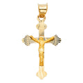 14K Yellow Gold Crucifix Stamp Pendant