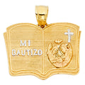 14K Yellow White Rose Gold Baptism Pendant