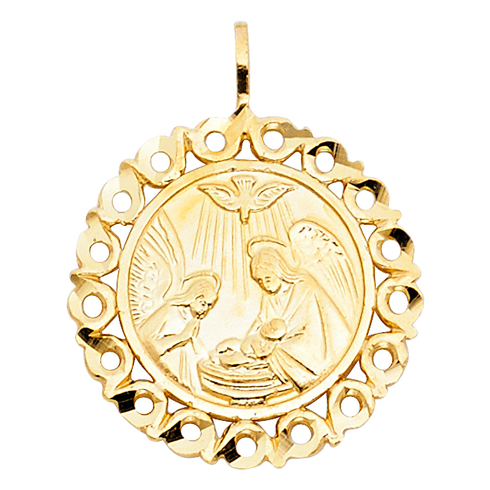 14K Yellow Gold Baptism Pendant