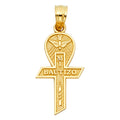 14K Yellow Gold Baptism Cross Pendant