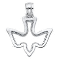 14K White Gold Espiritu Santo Dove Pendant