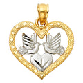 14K Two Tone Gold Religious Pendant