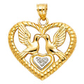 14K Two Tone Gold Religious Pendant