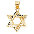 14K Yellow Gold Star Of David Pendant