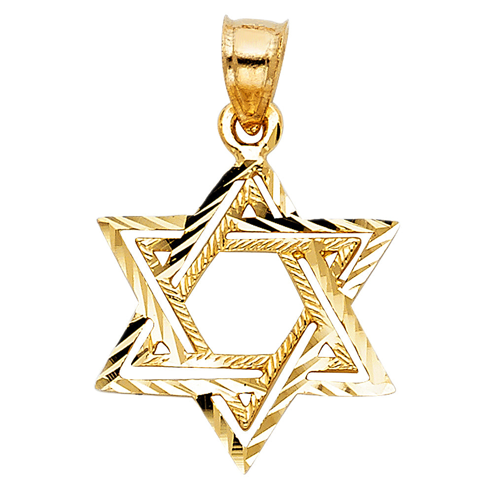 14K Yellow Gold Star Of David Pendant