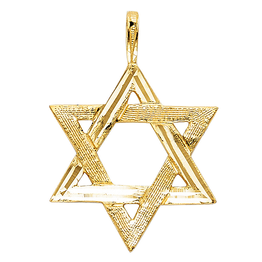 14K Yellow Gold Star Of David Pendant
