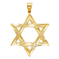 14K Yellow Gold Star Of David Pendant