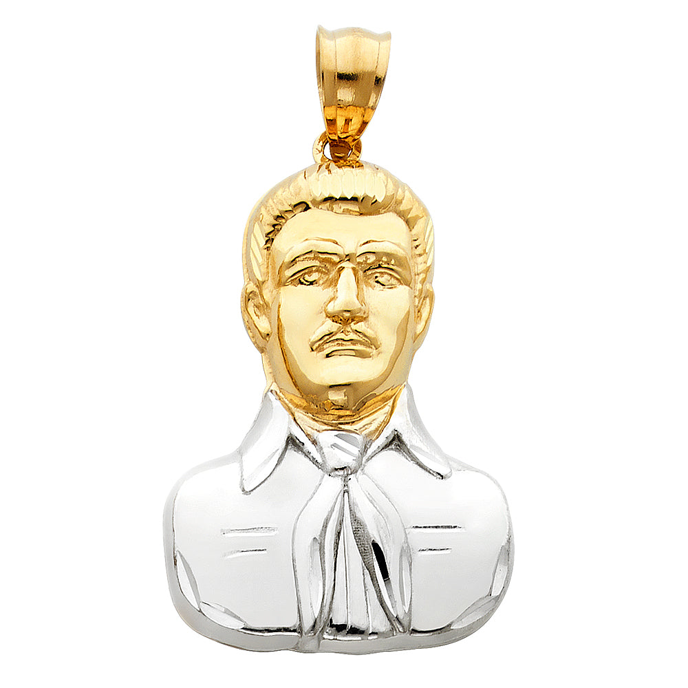 14K Two Tone Gold Malverde Sinaloa Pendant