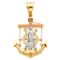 14K Yellow White Rose Gold Our Lady Of Guadalupe Pendant