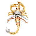 14K Yellow White Rose Gold Scorpion Pendant