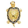 14K Yellow Gold Gllow-In Dark Turtle Pent