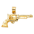 14K Yellow Gold Pistol Gun Pendant